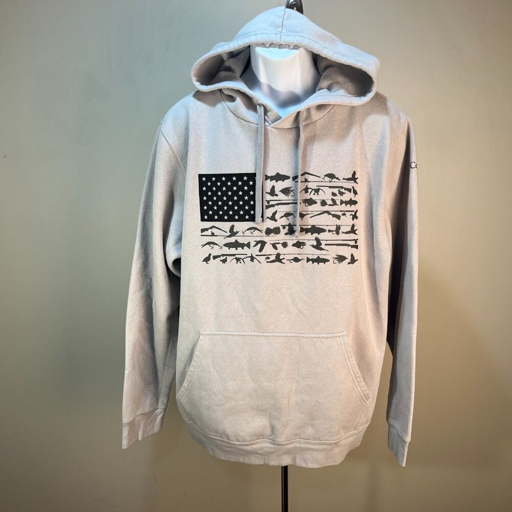 🔥 Columbia PHG Men’s Gray Hoodie L Hunting Sweatshirt Outdoor Camo 🦌 - Picture 2 of 8